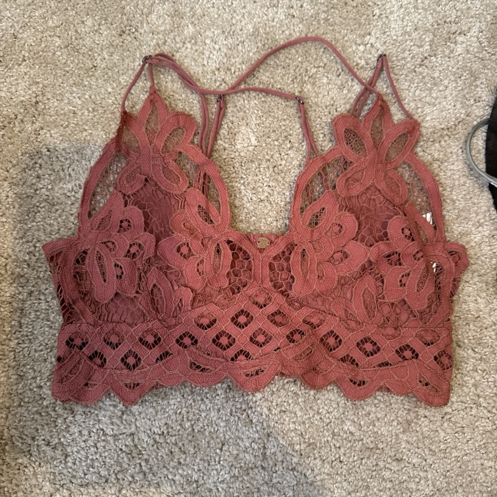 We The Free Lace Bralette in Dusty Rose